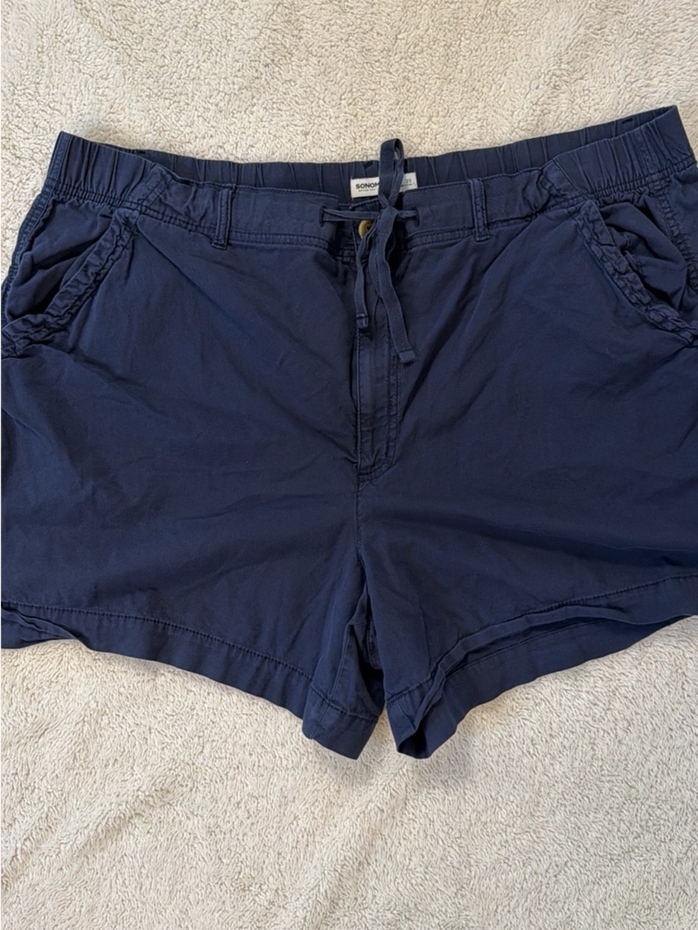 Sonoma Navy High-Waist Drawstring Utility Shorts - Picture 2 of 9